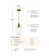 Lacrima Slim Pendant Ceiling Light Green White Glass Shade 1x E27-4