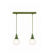 Lacrima Bar Pendant Ceiling Light Green White Glass Shade 2x E27-1