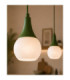 Lacrima Bar Pendant Ceiling Light Green White Glass Shade 2x E27-3