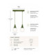Lacrima Bar Pendant Ceiling Light Green White Glass Shade 2x E27-4