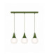 Lacrima Bar Pendant Ceiling Light Green White Glass Shade 3x E27-1