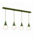 Lacrima Bar Pendant Ceiling Light Green White Glass Shade 4x E27-1