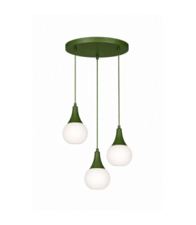 Lacrima Cluster Pendant Ceiling Light Green White Glass Shade 3x E27-1