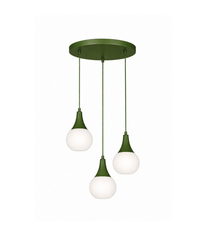 Lacrima Cluster Pendant Ceiling Light Green White Glass Shade 3x E27-1