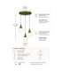 Lacrima Cluster Pendant Ceiling Light Green White Glass Shade 3x E27-4