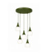 Lacrima Cluster Pendant Ceiling Light Green White Glass Shade 5x E27-1