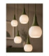 Lacrima Cluster Pendant Ceiling Light Green White Glass Shade 5x E27-3