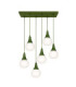 Lacrima Cluster Pendant Ceiling Light Green White Glass Shade 6x E27-1