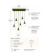 Lacrima Cluster Pendant Ceiling Light Green White Glass Shade 6x E27-4