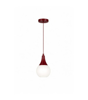 Lacrima Slim Pendant Ceiling Light Burgundy White Glass Shade 1x E27-1