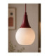 Lacrima Slim Pendant Ceiling Light Burgundy White Glass Shade 1x E27-3