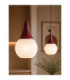 Lacrima Bar Pendant Ceiling Light Burgundy White Glass Shade 2x E27-3