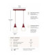 Lacrima Bar Pendant Ceiling Light Burgundy White Glass Shade 2x E27-4