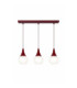 Lacrima Bar Pendant Ceiling Light Burgundy White Glass Shade 3x E27-1