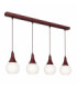 Lacrima Bar Pendant Ceiling Light Burgundy White Glass Shade 4x E27-1