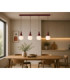 Lacrima Bar Pendant Ceiling Light Burgundy White Glass Shade 4x E27-2