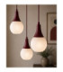 Lacrima Cluster Pendant Ceiling Light Burgundy White Glass Shade 3x E27-3