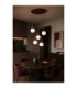 Lacrima Cluster Pendant Ceiling Light Burgundy White Glass Shade 5x E27-2