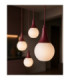 Lacrima Cluster Pendant Ceiling Light Burgundy White Glass Shade 5x E27-3