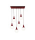 Lacrima Cluster Pendant Ceiling Light Burgundy White Glass Shade 6x E27-1