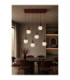 Lacrima Cluster Pendant Ceiling Light Burgundy White Glass Shade 6x E27-2