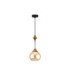 Astoria Slim Pendant Ceiling Light Black Gold Amber Glass Shade 1x E27-1