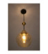 Astoria Slim Pendant Ceiling Light Black Gold Amber Glass Shade 1x E27-5