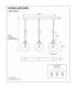 Astoria Bar Pendant Ceiling Light Black Gold Amber Glass Shade 3x E27-5