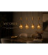 Astoria Bar Pendant Ceiling Light Black Gold Amber Glass Shade 4x E27-4