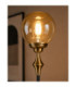 Astoria Multi Arm Floor Lamp Black Gold Amber Glass Shade 3x E27-3