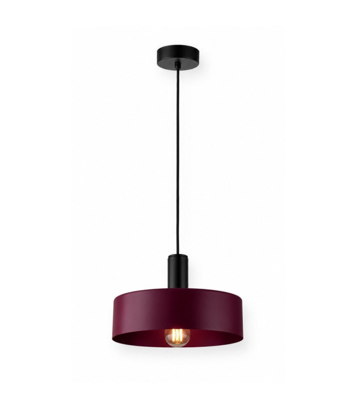 Wine Dome Pendant Ceiling Light Black Burgundy 1x E27-1