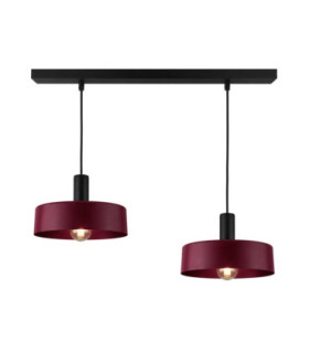 Wine Bar Pendant Ceiling Light Black Burgundy 2x E27-1