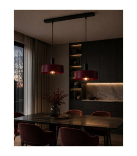 Wine Bar Pendant Ceiling Light Black Burgundy 2x E27-2