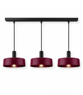 Wine Bar Pendant Ceiling Light Black Burgundy 3x E27-1