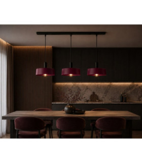 Wine Bar Pendant Ceiling Light Black Burgundy 3x E27-2