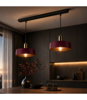 Wine Bar Pendant Ceiling Light Black Burgundy Gold 2x E27-2