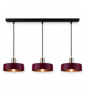 Wine Bar Pendant Ceiling Light Black Burgundy Gold 3x E27-1