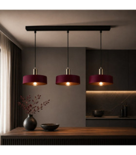 Wine Bar Pendant Ceiling Light Black Burgundy Gold 3x E27-2