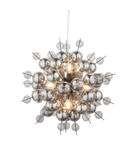 Joules Spherical Pendant Light Black Chrome With Smoked Mirror Tinted Glass-1
