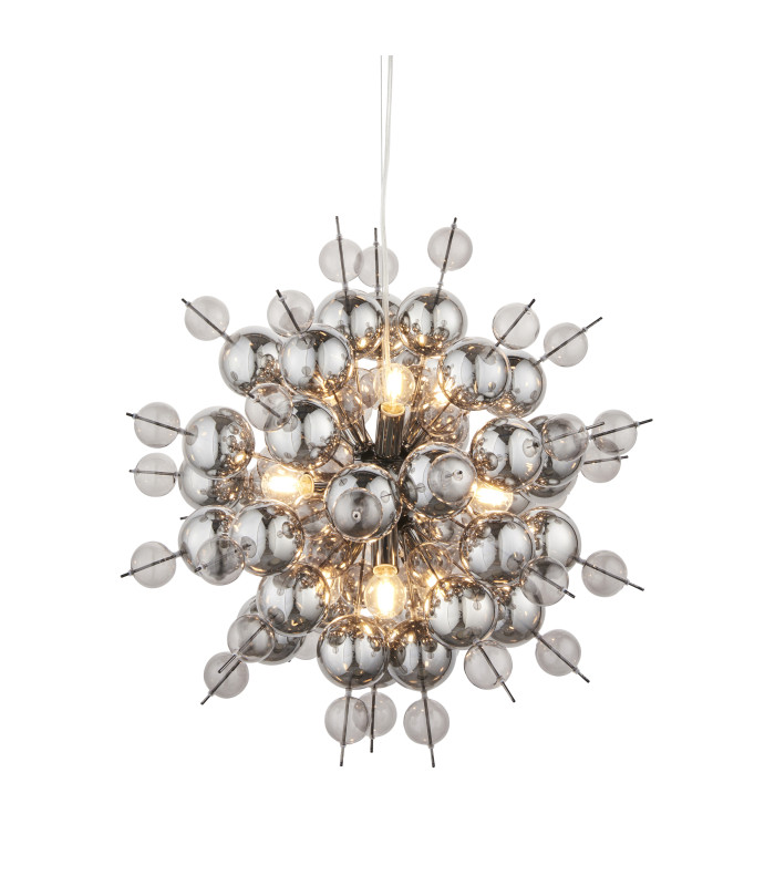 Joules Spherical Pendant Light Black Chrome With Smoked Mirror Tinted Glass-1