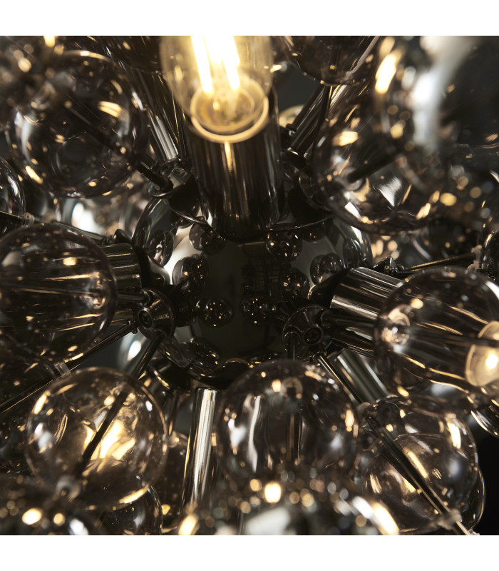 Joules Spherical Pendant Light Black Chrome With Smoked Mirror Tinted Glass-7