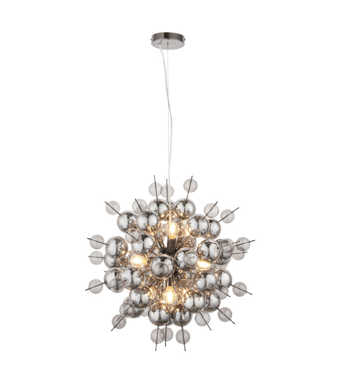 Joules Spherical Pendant Light Black Chrome With Smoked Mirror Tinted Glass-8