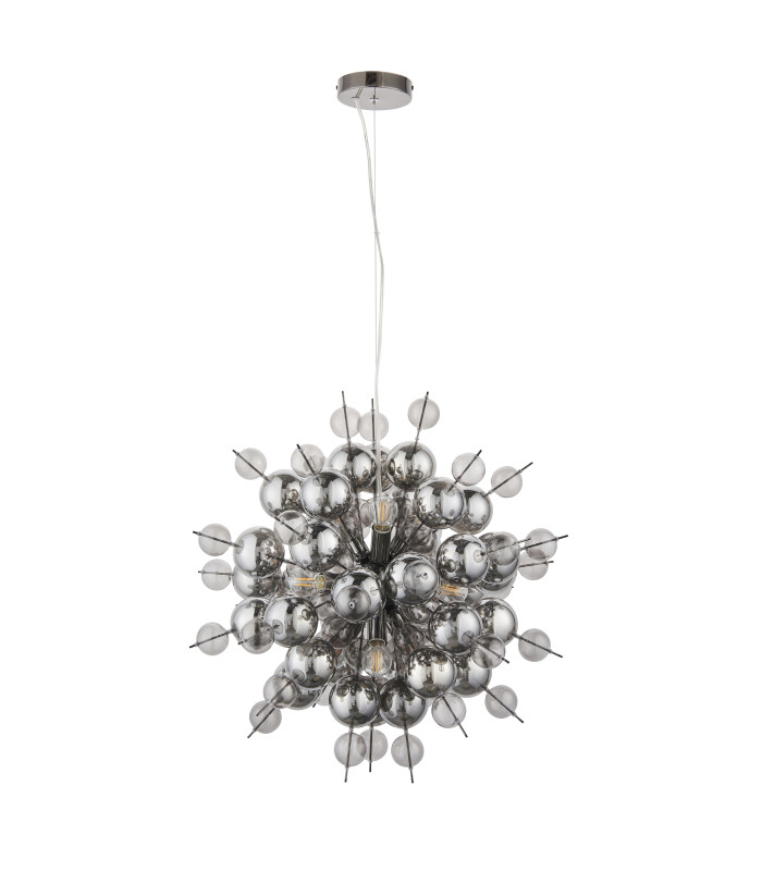 Joules Spherical Pendant Light Black Chrome With Smoked Mirror Tinted Glass-9