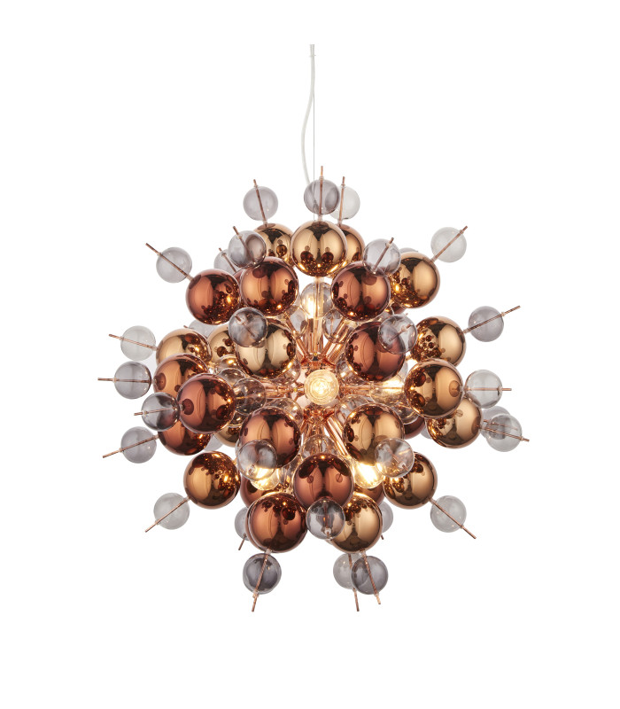 Joules Spherical Pendant Light Copper With Copper Mirror Tinted Glass-1