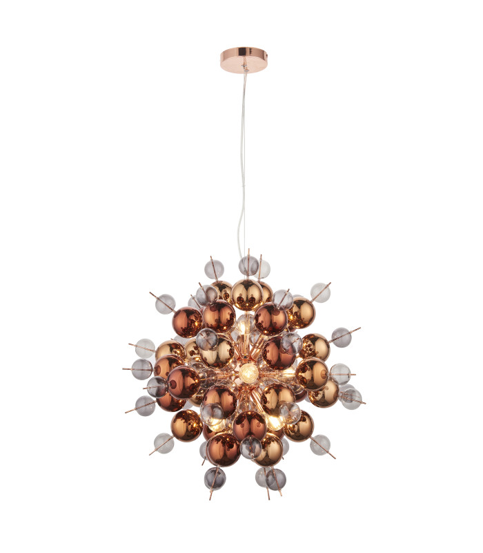 Joules Spherical Pendant Light Copper With Copper Mirror Tinted Glass-8