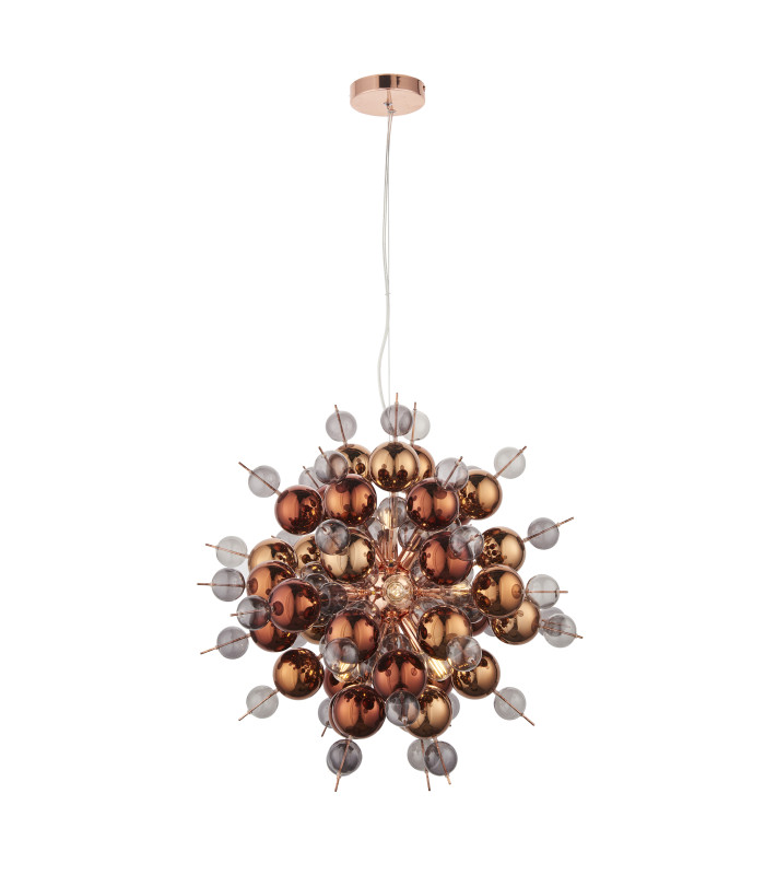 Joules Spherical Pendant Light Copper With Copper Mirror Tinted Glass-9