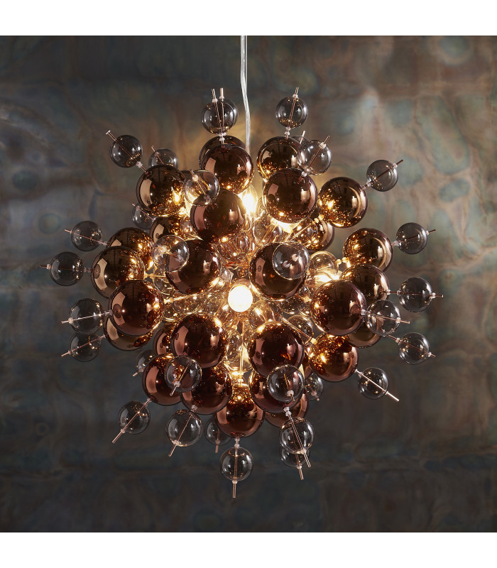 Joules Spherical Pendant Light Copper With Copper Mirror Tinted Glass-2