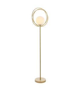 Emilio Floor Lamp Brushed Gold Gloss Opal Glass-1