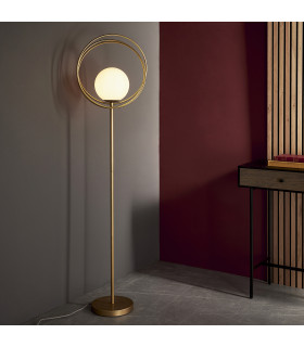 Emilio Floor Lamp Brushed Gold Gloss Opal Glass-2