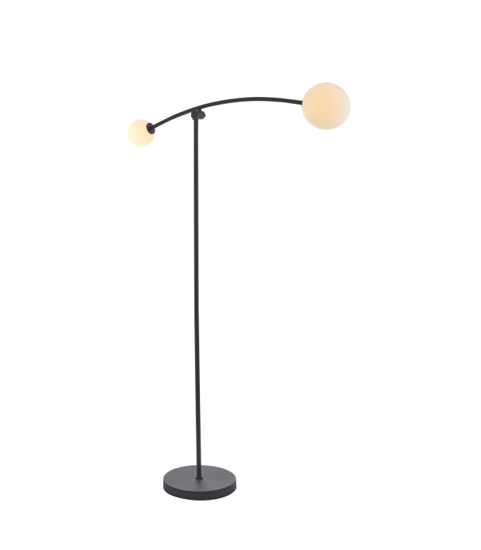 Balance Multi Arm Floor Lamp Textured Matt Black Gloss Opal Glass-1